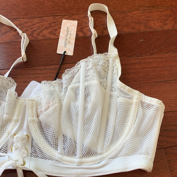 NWT Sophie Theallet for cacique sexy white lace underwire bra 42 D $60 white - Picture 2 of 6